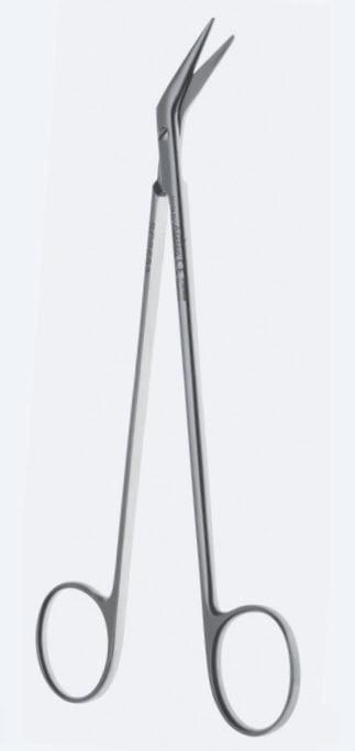 Ножиці, хірургічні, "De Bakey", судинні, вигнуті, під кутом 60°, гострокінцеві, загальна довжина 280 мм, 11 1/8". Бренд - Asanus Medizintechnik Gmb, Німеччина